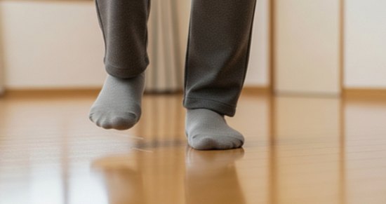 靴下だけで歩くと転倒リスクが高まる理由