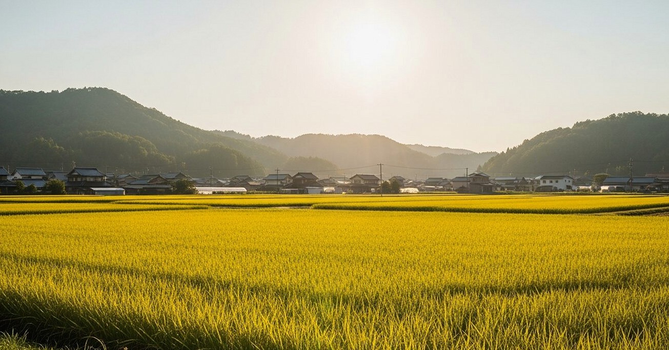 実りの秋を迎えた日本の田園風景
