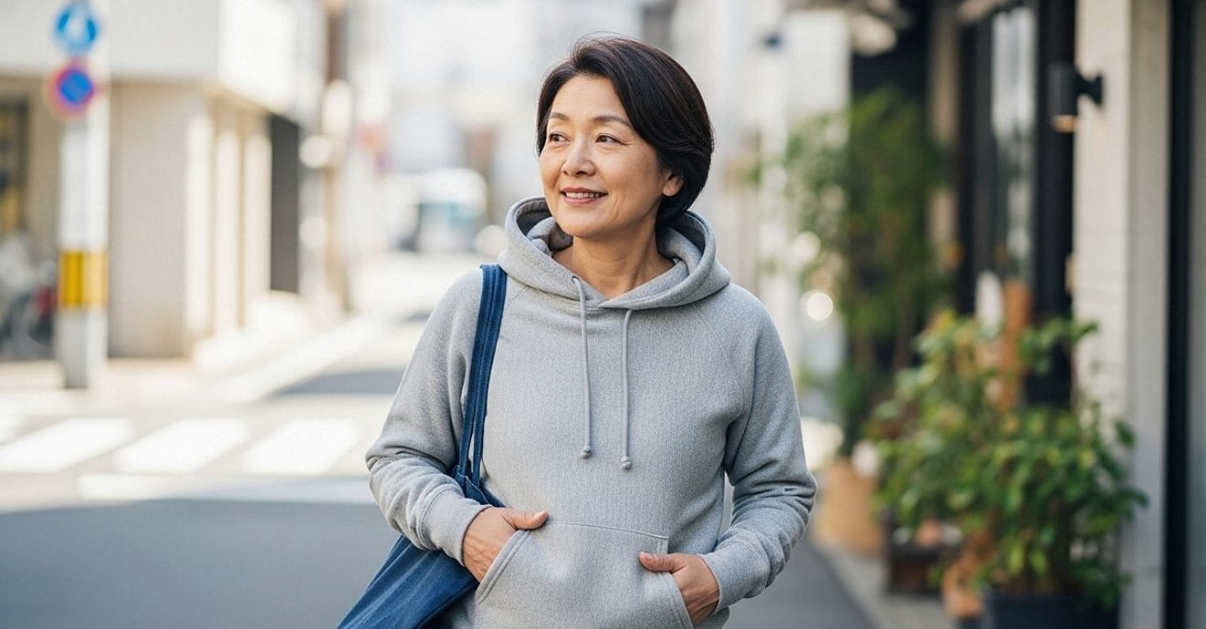 60代のパーカー外出、いつ・どこで着る?TPO別ガイド